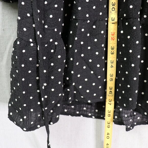 Draper James Polka Dot Ruffle Dress Women’s XXL Black White Long Sleeve Tiered - Picture 14 of 16